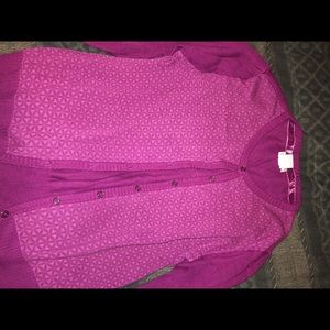 Purple cardigan